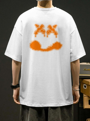 Bullmer Printed, Typography Men Round Neck White T-Shirt