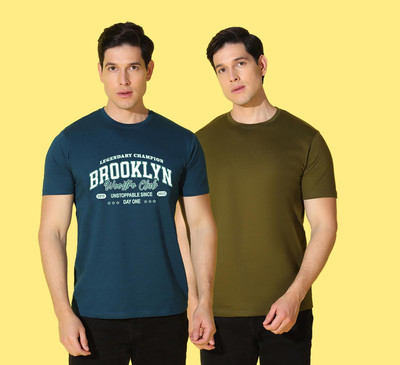 WOOSTRO Typography, Solid Men Round Neck Multicolor T-Shirt