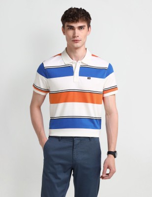 Arrow Sport Striped Men Polo Neck Multicolor T-Shirt