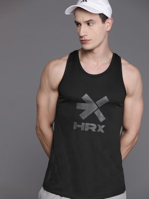 HRX by Hrithik Roshan Printed, Typography Men Round Neck Black T-Shirt