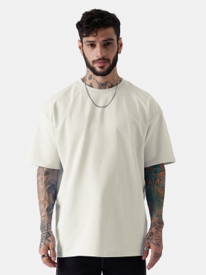 The Souled Store Solid Men Round Neck White T-Shirt