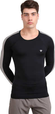 Kyk Solid Men Round Neck Black T-Shirt