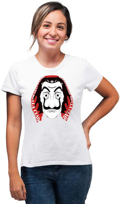 SmarTee Street Printed Women Round Neck White T-Shirt