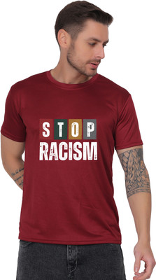 Atharva Trends Typography Men Round Neck Maroon T-Shirt