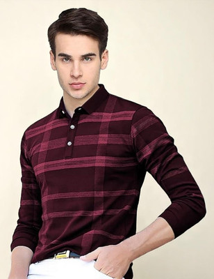 Autna Printed Men Polo Neck Grey T-Shirt
