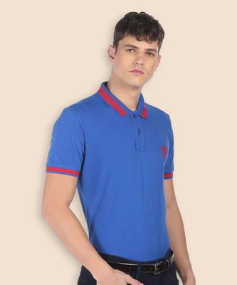 U.S. POLO ASSN. Solid Men Polo Neck Blue T-Shirt