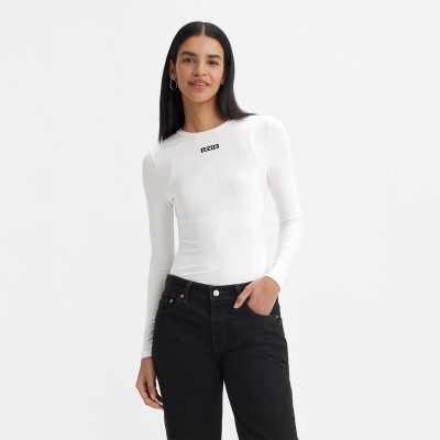 LEVI'S Solid Women Round Neck White T-Shirt