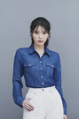 MAYKR Women Washed Casual Blue Shirt