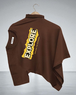 Magneto Printed Men Crew Neck Brown T-Shirt