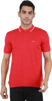 MONTE CARLO Solid Men Polo Neck Red T-Shirt