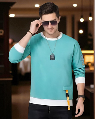TrendShaper Printed Men Round Neck Green T-Shirt