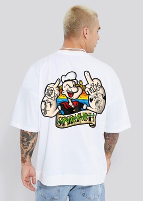 Pronk Printed Men Round Neck White T-Shirt