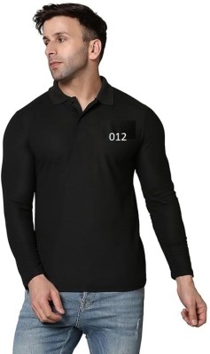 Raju Enterprises Solid Men Polo Neck Black T-Shirt