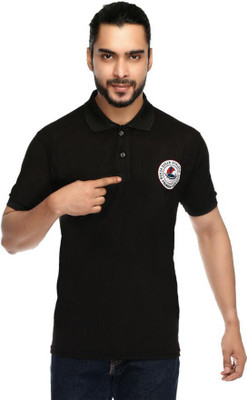 Dil Se Printed Men Polo Neck Black T-Shirt