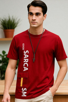 Autna Printed Men Round Neck Red T-Shirt
