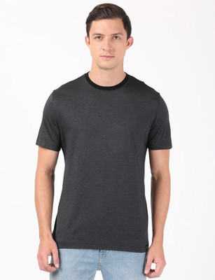 JOCKEY Solid Men Round Neck Black T-Shirt
