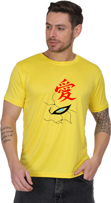ARTIYAN Graphic Print Men Round Neck Yellow T-Shirt
