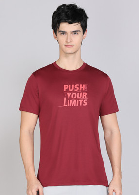 HRX by Hrithik Roshan Typography Men Round Neck Red T-Shirt