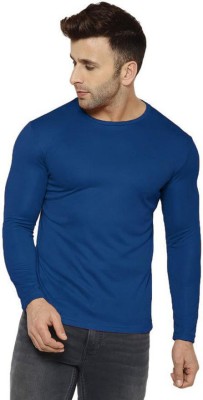 UDI n ADI Solid Men Round Neck Dark Blue T-Shirt