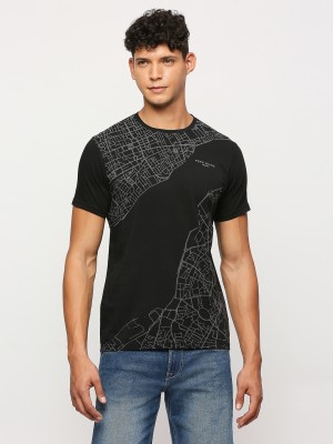 Pepe Jeans Printed Men Round Neck Black T-Shirt