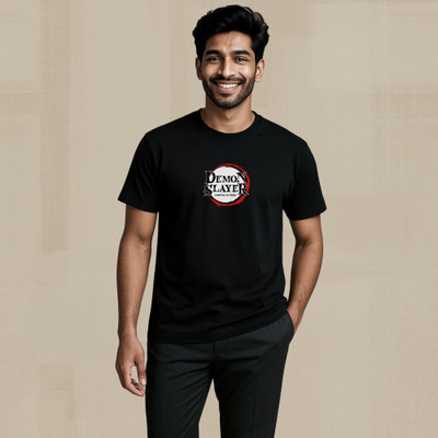 Rimore Clothing Printed Men Round Neck Black T-Shirt