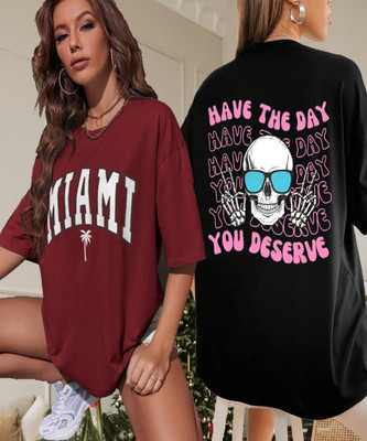 SILVANUS Printed Women Round Neck Multicolor T-Shirt