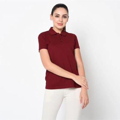 globalitalianlook Solid Women Polo Neck Black T-Shirt