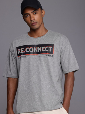HRX by Hrithik Roshan Graphic Print Men Round Neck Grey T-Shirt