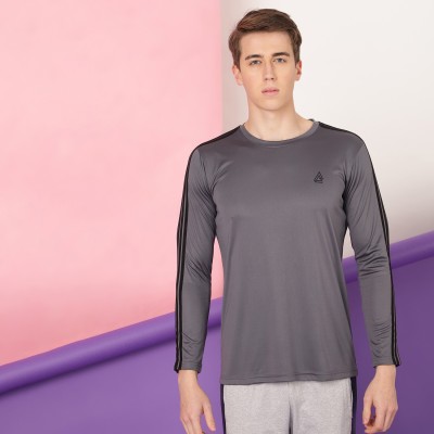 FTX Solid Men Round Neck Grey T-Shirt