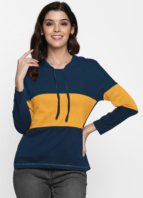 Moda Rapido Solid Women Hooded Neck Multicolor T-Shirt