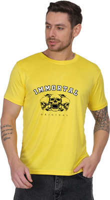 ARTIYAN Graphic Print Men Round Neck Yellow T-Shirt