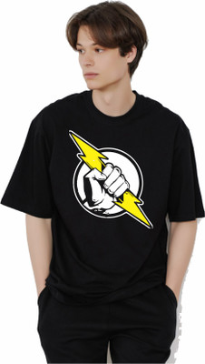RS Print Printed Men Round Neck Black T-Shirt