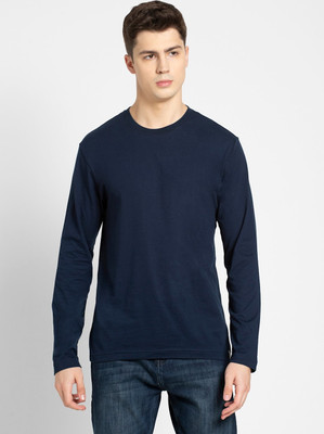 JOCKEY Solid Men Round Neck Dark Blue T-Shirt