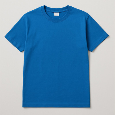ShizukaNatsu Solid Men Round Neck Blue T-Shirt