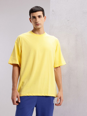 HRX by Hrithik Roshan Printed Men Round Neck Yellow T-Shirt