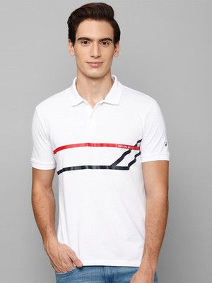 Allen Solly Graphic Print Men Polo Neck White T-Shirt