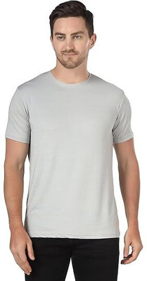 Sample Solid Men Round Neck Grey T-Shirt