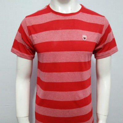 blesstian Striped Men Round Neck Red T-Shirt