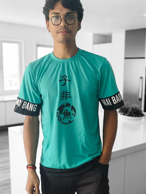 Autna Printed Men Round Neck Green T-Shirt