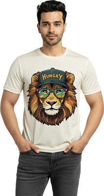 Aasha-Kriti Graphic Print Men Round Neck White T-Shirt