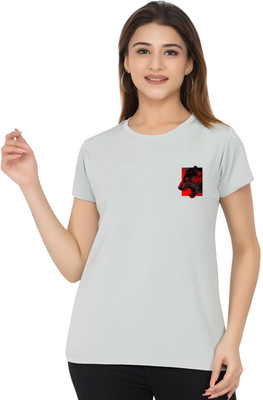 SZN Graphic Print Women Round Neck Grey T-Shirt