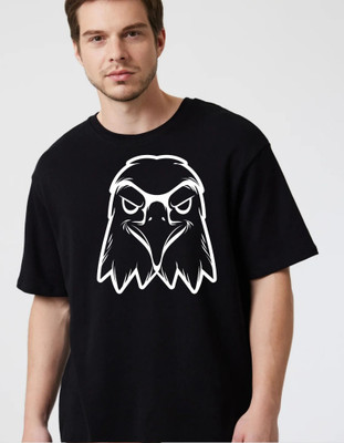 KS IMPEX Self Design Men Round Neck Black T-Shirt