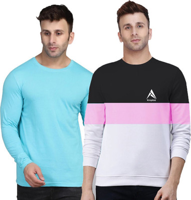 Kroptee Colorblock Men Round Neck Multicolor T-Shirt