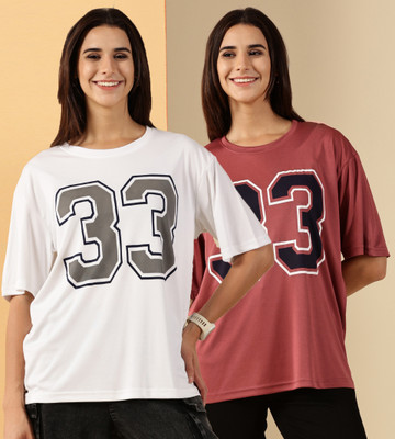 Diversify Printed Women Round Neck Multicolor T-Shirt