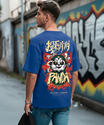 BEWAKOOF Printed Men Round Neck Blue T-Shirt