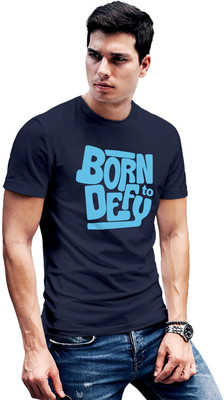 Fighterhero Printed Men Round Neck Navy Blue T-Shirt