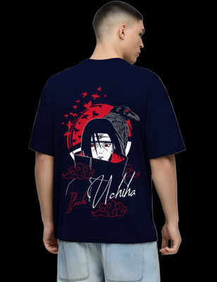 RAN ELEVEN COMPANY Graphic Print Men Crew Neck Navy Blue T-Shirt