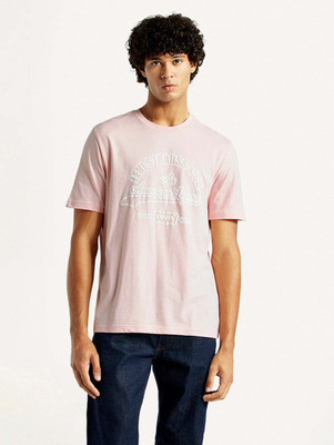 LEVI'S Printed Men Round Neck Pink T-Shirt