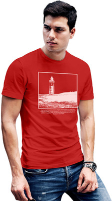 Fighterhero Printed Men Round Neck Red T-Shirt