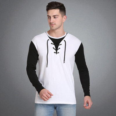 FARICON Solid Men Round Neck White T-Shirt